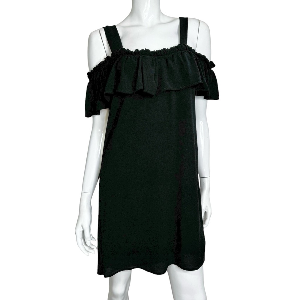 Mono B Ruffled Off Shoulder Babydoll Midi Dress